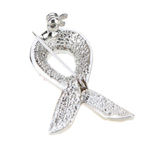 jewelry elegant pink shinning rhinestone crystal breast cancer awareness ribbon brooch pin TIML66