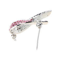 jewelry elegant pink shinning rhinestone crystal breast cancer awareness ribbon brooch pin TIML66