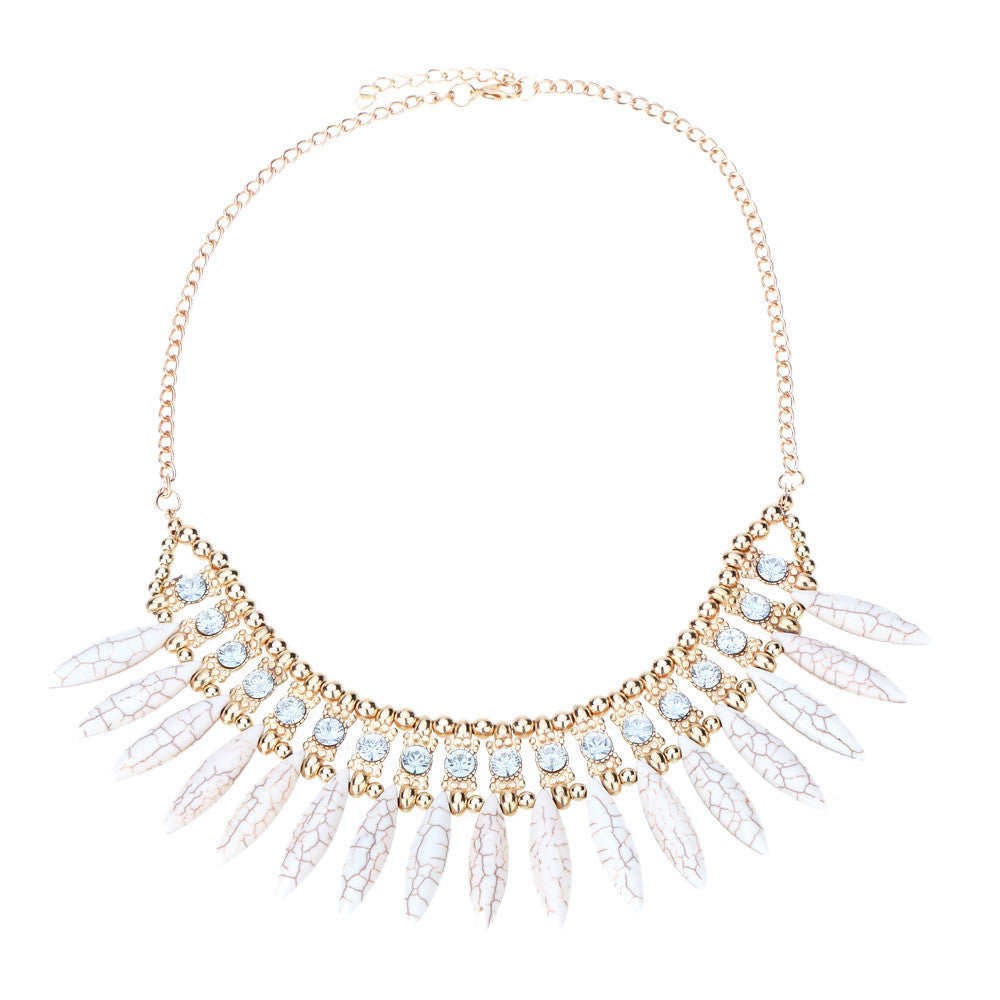 Jewelry Elegant Shinning Rhinestone Necklace Crystal Turquoise Necklace Girls Christmas Gift TIML66 TIML66