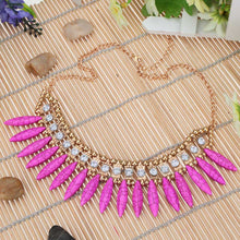 Jewelry Elegant Shinning Rhinestone Necklace Crystal Turquoise Necklace Girls Christmas Gift TIML66 TIML66