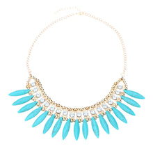 Jewelry Elegant Shinning Rhinestone Necklace Crystal Turquoise Necklace Girls Christmas Gift TIML66 TIML66