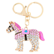 Jewelry Hollow Out Horse Car Key Chain Rhinestone Animal Pendant Key Ring Couple Keychain Keyring 5 Color TIML66 TIML66
