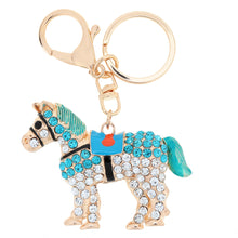 Jewelry Hollow Out Horse Car Key Chain Rhinestone Animal Pendant Key Ring Couple Keychain Keyring 5 Color TIML66 TIML66