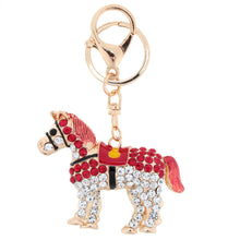 jewelry hollow out horse car key chain rhinestone animal pendant key ring couple keychain keyring 5color TIML66