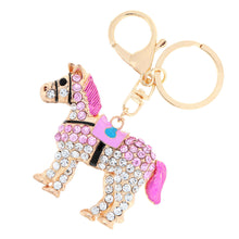 jewelry hollow out horse car key chain rhinestone animal pendant key ring couple keychain keyring 5color TIML66