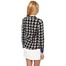 Leopard Head Print Shirts Womens Blouse Turn Down Collar Long Sleeve Chiffon Blouse Plus Size Blusas Women Tops Black TIML66 TIML66