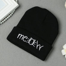letter meow cap women casual hip hop hats knitted skullies beanie warm girls beanies bonnet femme mom hats gorro TIML66