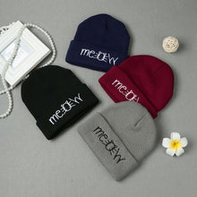 letter meow cap women casual hip hop hats knitted skullies beanie warm girls beanies bonnet femme mom hats gorro TIML66