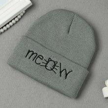 letter meow cap women casual hip hop hats knitted skullies beanie warm girls beanies bonnet femme mom hats gorro TIML66