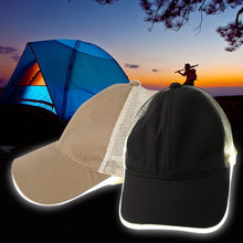 Night Fishing LED Baseball Cap Hat Light Glow Club Party Black Fabric Travel Hat Snapbacks Caps TIML66