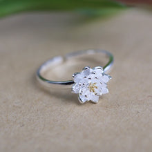 Romantic Lotus Flower Plant Silver Sterling Silver Adjustable Ring Jewelry Accessory Girls Bride Wedding Party TIML66 TIML66