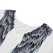 Women Tops Angel Wing Print Long T-Shirt Long Sleeve Casual T-shirt Women Sexy Tee Plus Size White TIML66 TIML66