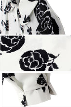 women black rose printed shirts floral three quarter batwing sleeves loose button blusas femininas ladies work shirt TIML66