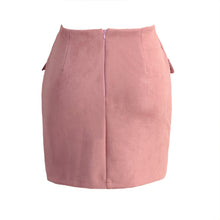 women lace up suede leather skirt sexy high waist bodycon skirt womens vintage pocket short pencil skirt faldas largas TIML66