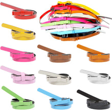women lady slender waist belt cute bowknot candycolor thin skinny pu leather waistband belt brown TIML66