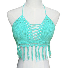 women sexy boho crop top halter style crochet knitted hollow bra beachwear womens tanks TIML66