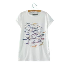 Women T Shirt Camisas Femininas Animal Horse Print O Neck Short Sleeves Pullover Casual Loose T-shirt Tops White TIML66 TIML66