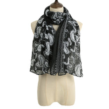 women wool scarf voile paisley printcolor block elegant oversized long thin pashmina black hijab bufandas mujer TIML66