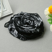 women wool scarf voile paisley printcolor block elegant oversized long thin pashmina black hijab bufandas mujer TIML66