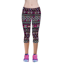 fitness women leggings high waist floral printing cropped yuga pants workout casual pants trousers women leggins TIML66