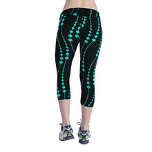 fitness women leggings high waist floral printing cropped yuga pants workout casual pants trousers women leggins TIML66