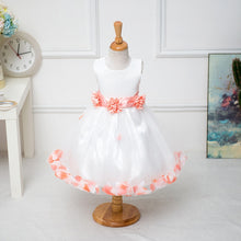 floral bow ball gown princess girls dresses sweet girl sleeveless wedding party dresses one piece tulle dress TIML66