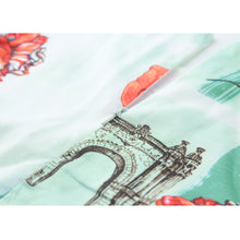 floral print women dress fresh elegant sleeveless o neck slim office dress pleated waist with belt green TIML66