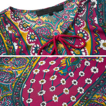 Floral Print Women Dress O Neck 34 Sleeve Batwing Sleeve Casual Boho Dress Plus Size Women Dress Clothing Vestidos TIML66 TIML66