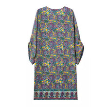 Floral Print Women Dress O Neck 34 Sleeve Batwing Sleeve Casual Boho Dress Plus Size Women Dress Clothing Vestidos TIML66 TIML66