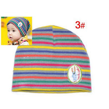Girl Boy Baby Colorful Striped Skull Hats Kids 1M-3Y Warm Cotton Beanies Cap Hat TIML66