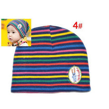 Girl Boy Baby Colorful Striped Skull Hats Kids 1M-3Y Warm Cotton Beanies Cap Hat TIML66
