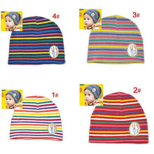 Girl Boy Baby Colorful Striped Skull Hats Kids 1M-3Y Warm Cotton Beanies Cap Hat TIML66