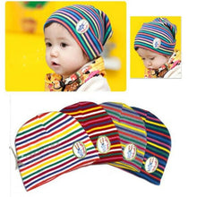 Girl Boy Baby Colorful Striped Skull Hats Kids 1M-3Y Warm Cotton Beanies Cap Hat TIML66