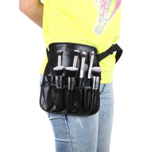 black pvc cosmetic makeup brush apron bag artist belt strap holder TIML66