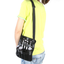 black pvc cosmetic makeup brush apron bag artist belt strap holder TIML66
