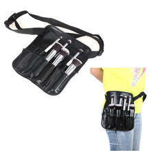 black pvc cosmetic makeup brush apron bag artist belt strap holder TIML66
