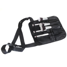 black pvc cosmetic makeup brush apron bag artist belt strap holder TIML66
