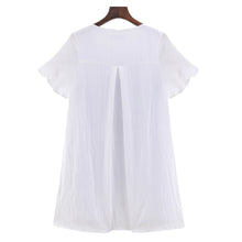 boho women dress geometry pattern printed mini beach dresses short sleeve ruffle cuffs party dress vestidos TIML66