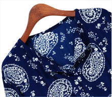 High Street Women Mini Dress V-Neck Short Sleeves Floral Print Dresses Vintage Casual Dress Dark Blue S M L XL TIML66 TIML66