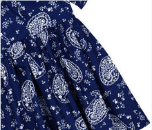 High Street Women Mini Dress V-Neck Short Sleeves Floral Print Dresses Vintage Casual Dress Dark Blue S M L XL TIML66 TIML66