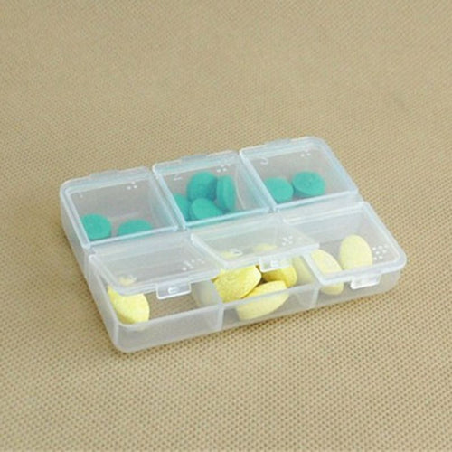 6 D Tablet Pill Box Holder Medicine Case Storage Organizer Container P1 TIML66