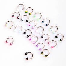 20pcs Colorful Stainless Steel Ball Barbell Curved Nose Studs Rings Bars Piercing TIML66 TIML66