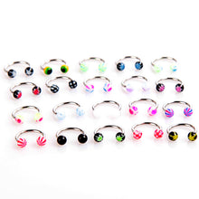 20pcs Colorful Stainless Steel Ball Barbell Curved Nose Studs Rings Bars Piercing TIML66 TIML66