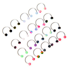 20pcs Colorful Stainless Steel Ball Barbell Curved Nose Studs Rings Bars Piercing TIML66 TIML66