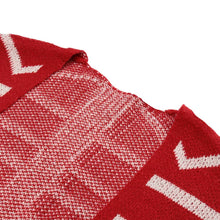 knitted cardigans casual women sweater open front geometric pattern tassel loose tops women outerwear red TIML66