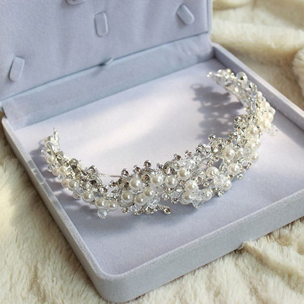 Hair Tiara Princess Rhinestone Crystal Bridal Crown Hairband Chain Tiara Vine Decoration Jewelry for Wedding Party TIML66 TIML66