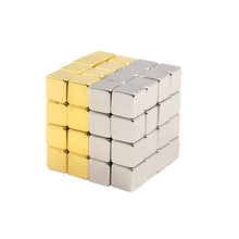 Magnetic Cube 5 mm 64 Pieces Neodymium Magnets Magnetic Cube Squares Magic Puzzle Educational Toy DIY Golden Silver TIML66 TIML66