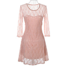 women casual dresses o neck 3colors plus size half sleeve skater lace dress without belt womens clothing TIML66