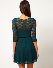 Women Casual Dresses O-Neck 3 Colors Plus Size XL Half Sleeve Skater Lace Dress Without Belt Women's Clothing TIML66 TIML66