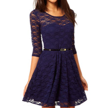 Women Casual Dresses O-Neck 3 Colors Plus Size XL Half Sleeve Skater Lace Dress Without Belt Women's Clothing TIML66 TIML66